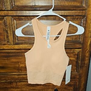 Lululemon Ebb To Street Cropped Racerback Tank! Nwts Sz 4! Peach Bellini!